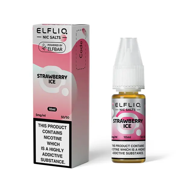  Strawberry Ice Nic Salt E-Liquid by Elf Bar Elfliq Salts 10ml 